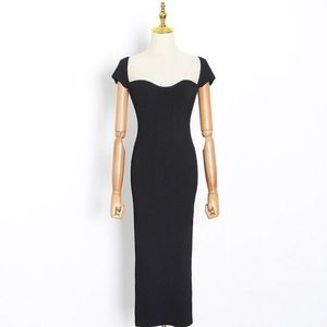 Unbranded Sweetheart neckline knit dress Sz M L Khaite inspired